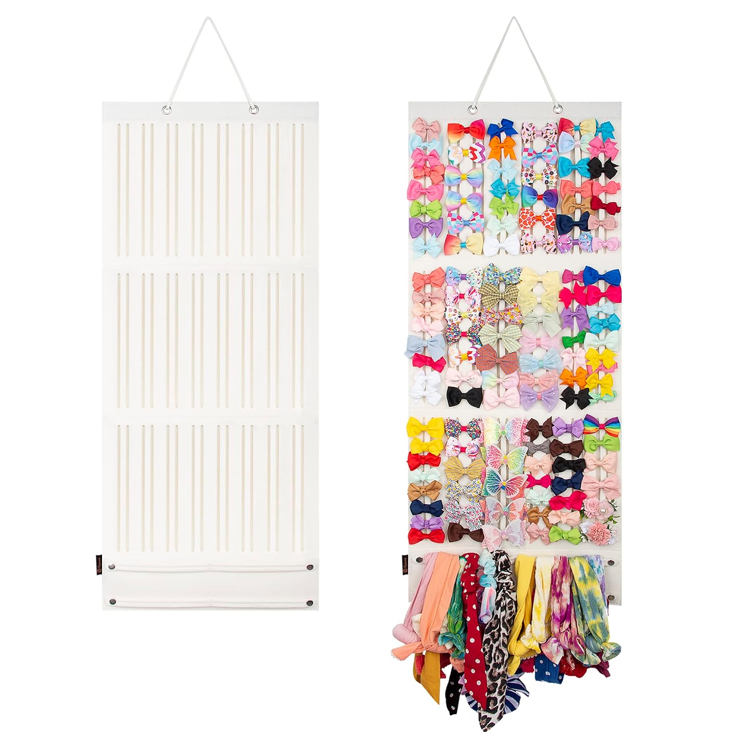 PACMAXI Baby Girl Hair Bows Holder, Hair Clips Storage Hanger For Ribbons