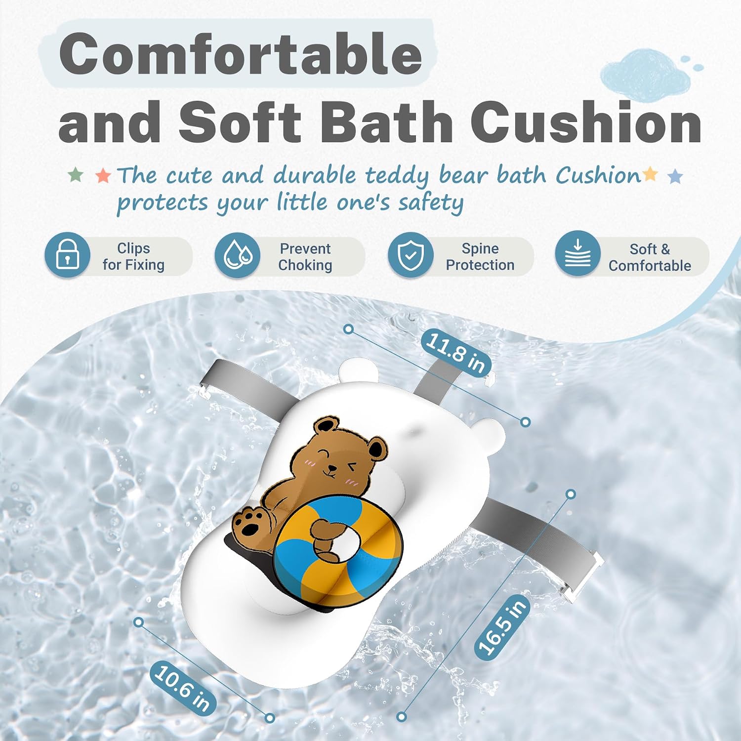 AVIDOR Baby Bathtub,Collapsible Bathtub for Newborn to Toddler,Durable Essential Infant Bath Tub,Portable Travel Baby Tub with Soft Cushion,No-Slip Hanging and Detachable(Grey)