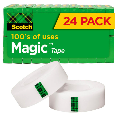 Scotch Brand Magic Tape, Numerous Applications, Cuts Cleanly, Engineered for Office and Home Use, 3/4 x 1000 Inches, Boxed, 24 Refill Rolls (810K24)