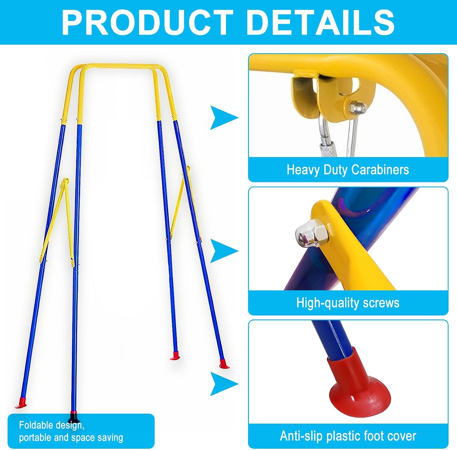 Foldable Toddler Swing Set for Indoor & Outdoor Use