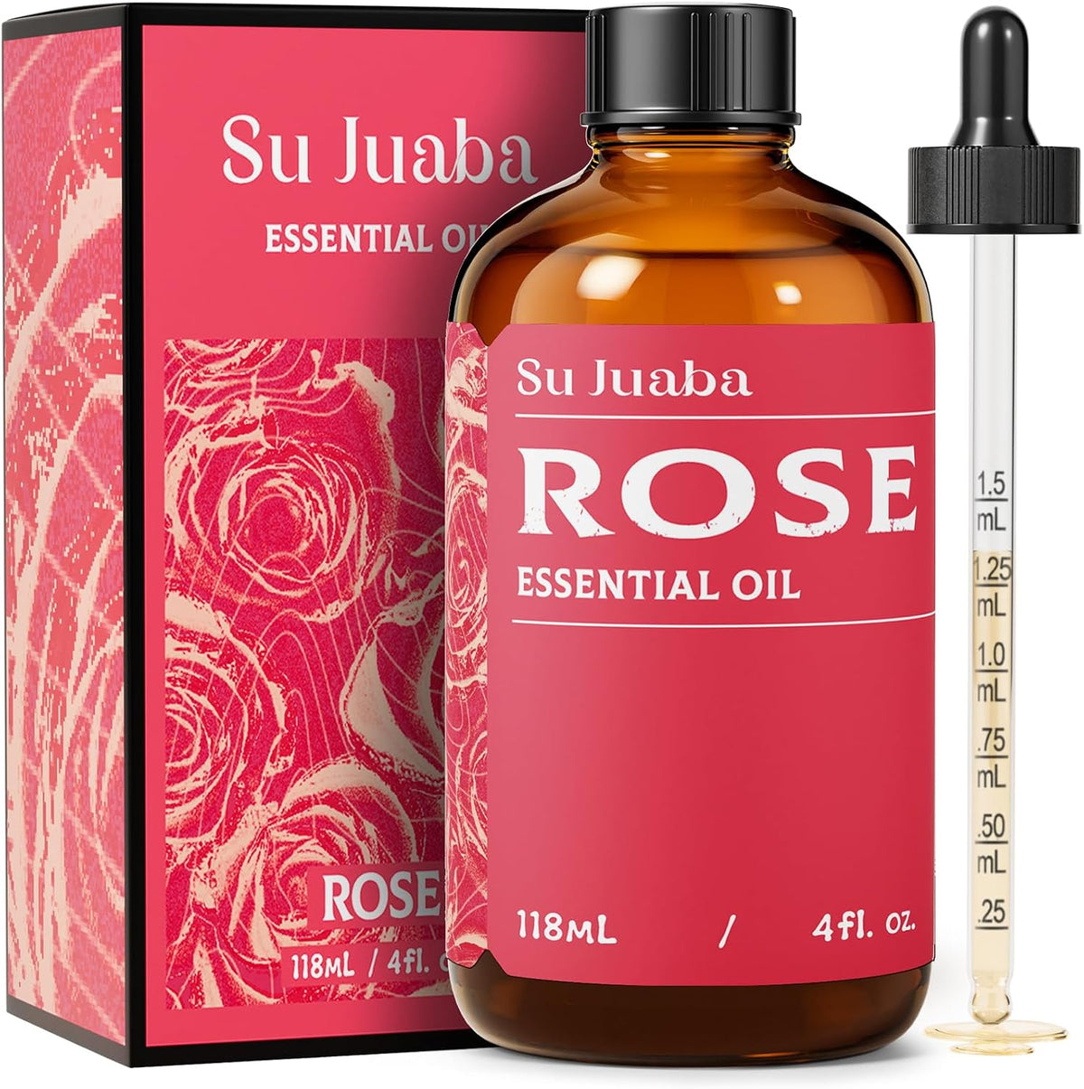SU JUABA Rose Essential Oil for Skin, Face & Hair Care