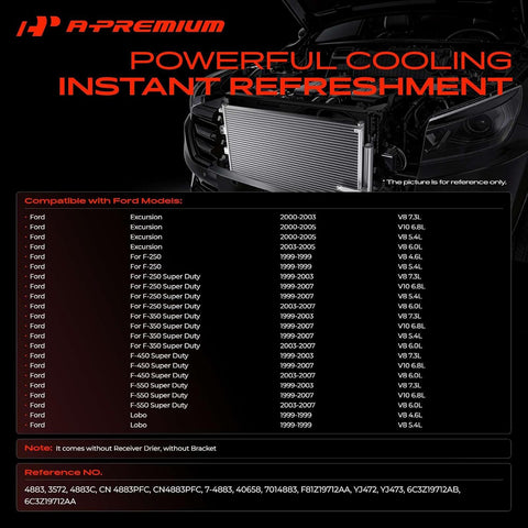 A-Premium Air Conditioning Condenser Compatible with Ford