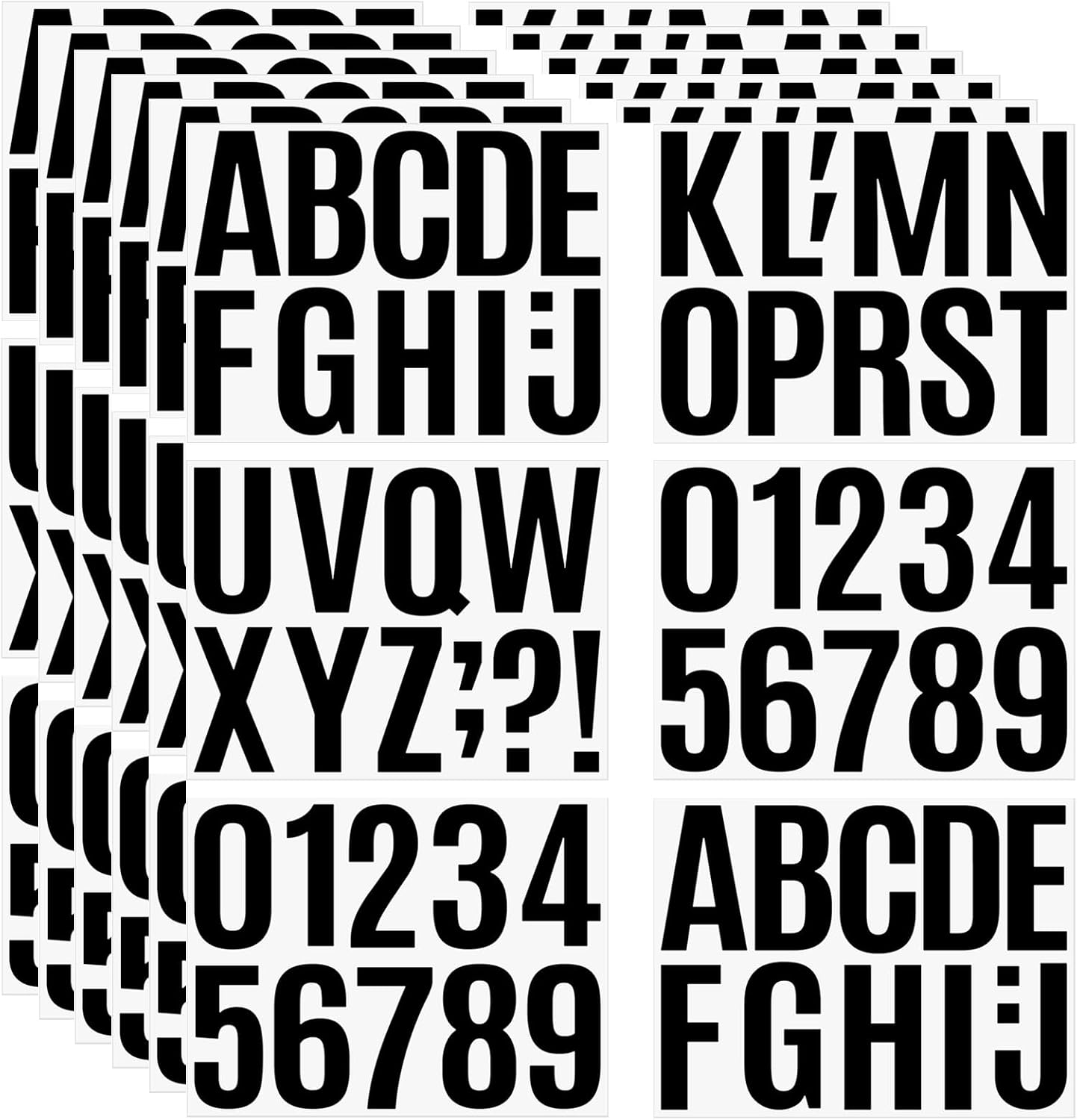 258 Pcs Waterproof 4-Inch Self-Adhesive Vinyl Stickers - Black Alphabet & Numbers for Mailboxes, Signs, Windows, Doors, Vehicles, Home, Business, and Lockers