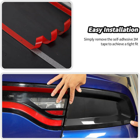 JeCar Tail Light Cover Smoked Tail Light Guard for 2015-2024 Dodge Charger Exterior Accessories