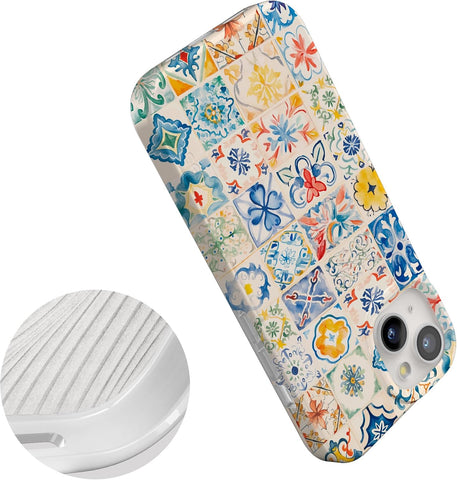 Casely iPhone 15 Case | Tuscan Tiles | Dolce Vita | Compatible with MagSafe | Classic Ultra Slim Design
