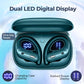 Bluetooth Headphones V5.3 Wireless Earbuds 90 Hrs Playtime Earbuds with Wireless Charging Case Power Display Over-ear Earphones with Earhooks Waterproof Stereo Headset for Android phone Workout Green