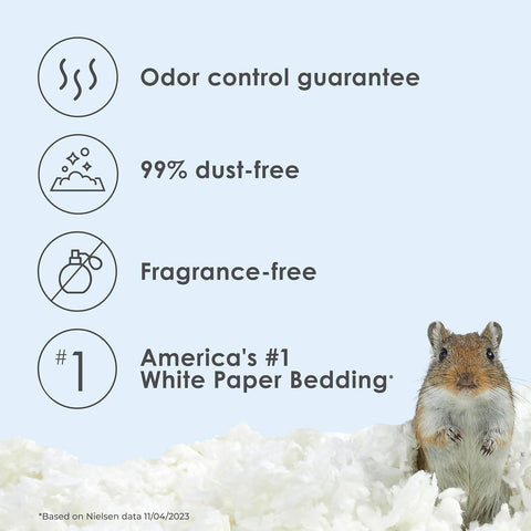 Kaytee Clean & Cozy Paper Bedding for Small Animals, White, 49.2 Liters