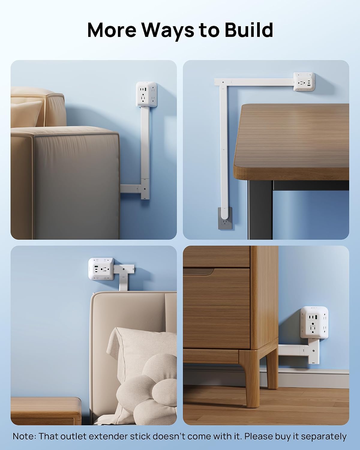 1 Piece 90 Connector to Turn the Direction for TROND Outlet Extender Stick