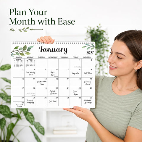 Wall Calendar 2026-2027, 18-Month Academic, Jul 2026-Dec 2027, 14x11