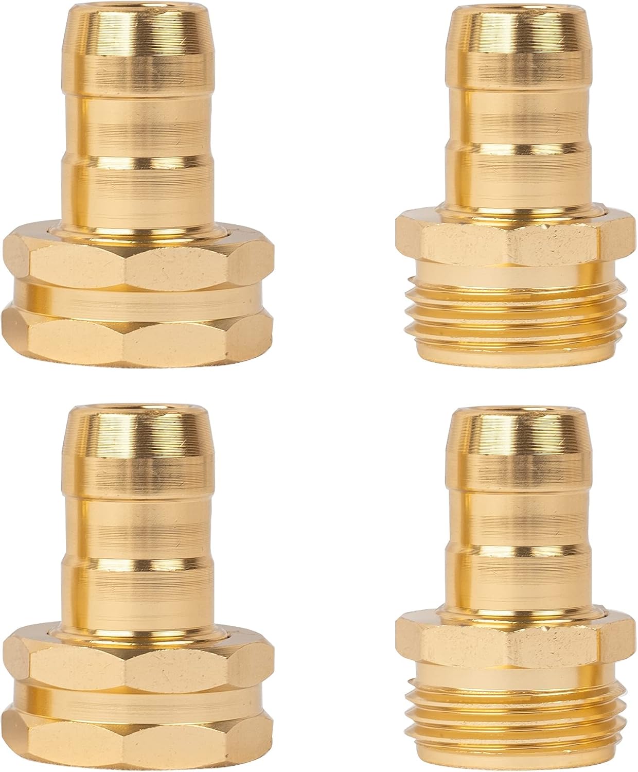 Hourleey Garden Hose Repair Connector with Clamps, Fit for 3/4" or 5/8" Garden Hose Fitting, Male and Female Hose Adapter Water Hose Repair Kit, 3 Set