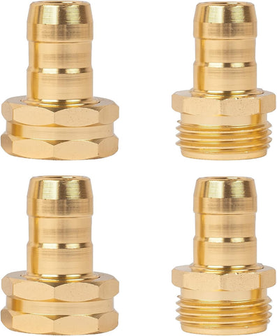 Hourleey Garden Hose Repair Connector with Clamps, Fit for 3/4" or 5/8" Garden Hose Fitting, Male and Female Hose Adapter Water Hose Repair Kit, 3 Set