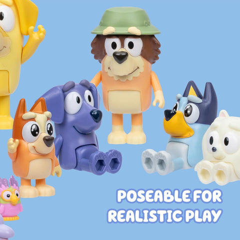 Bluey Super Fan Figurines Set, 12-Character Figure Pack