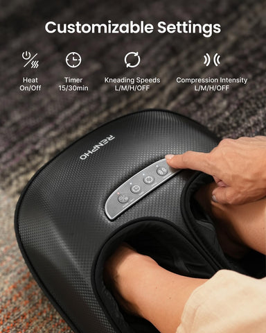 RENPHO Shiatsu Foot Massager with Heat, 3 Compression Levels, Deep Kneading