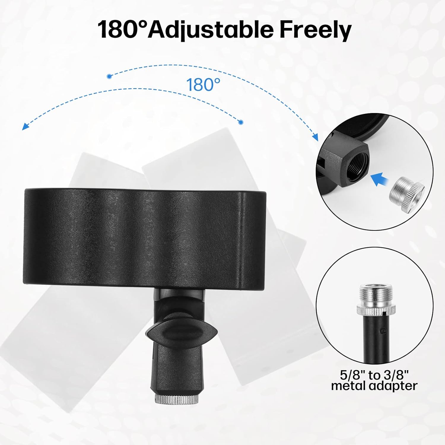 BILIONE Large Microphone Clip for Mics with Outer Diameter 1.26" to 2.3"