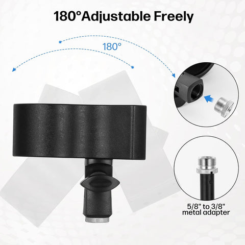 BILIONE Large Microphone Clip for Mics with Outer Diameter 1.26" to 2.3"
