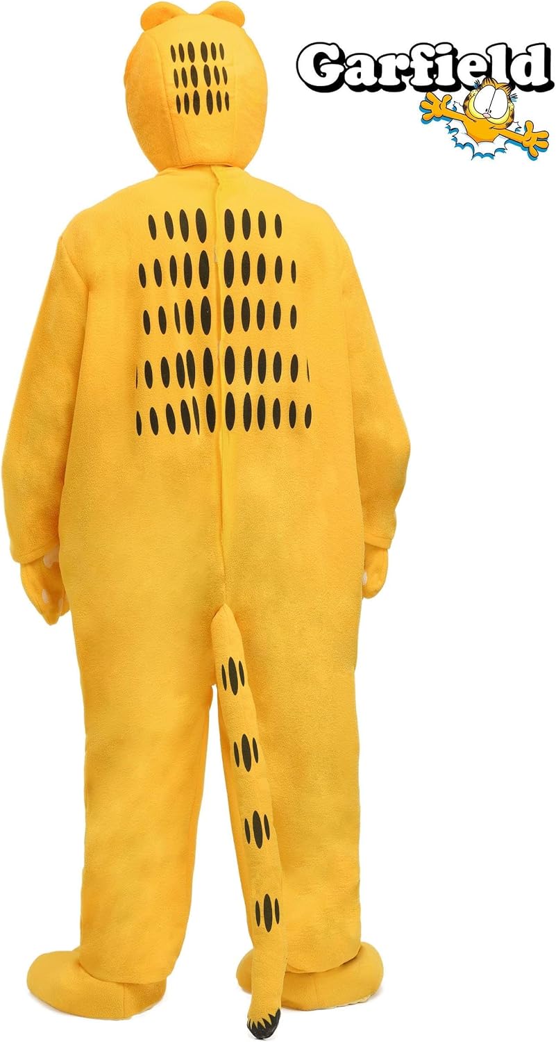 Adult Garfield Costume for Men, Cat Mascot Halloween Bodysuit, Classic Cartoon Cat Costume for Parties & Dressup