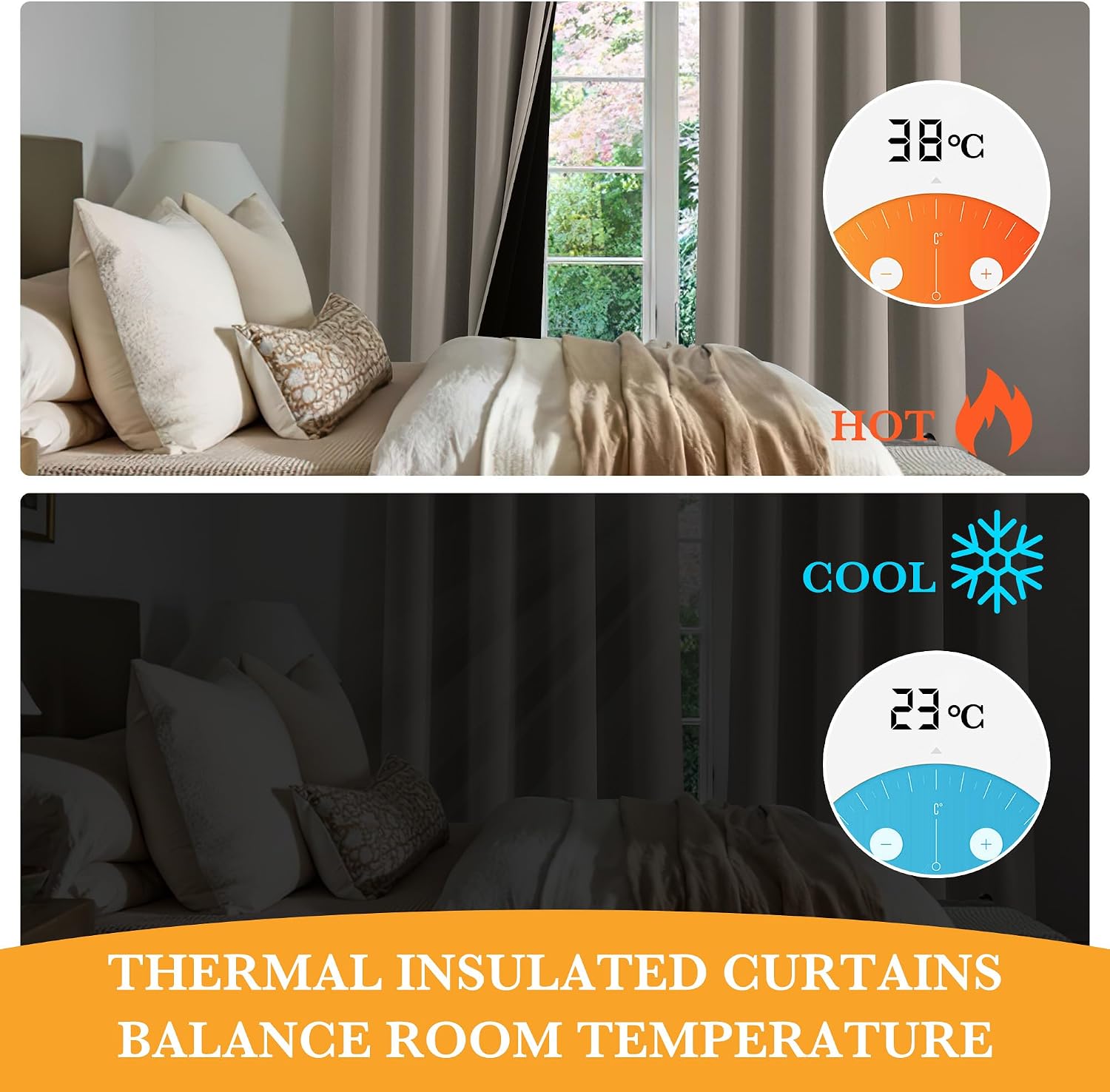 RYB HOME 100% Blackout Curtains 84 inches Long for Bedroom Living Room