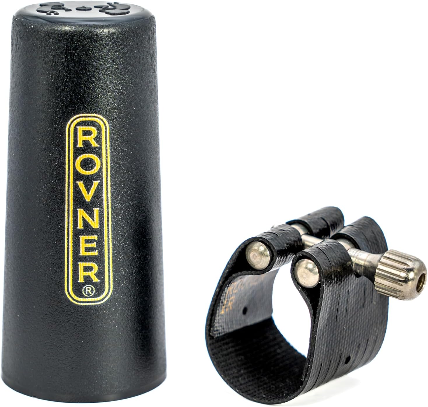 Rovner Ligature & Plastic Cap for Bb Clarinet - Dark Ligature for Hard Rubber Mouthpiece (1R)