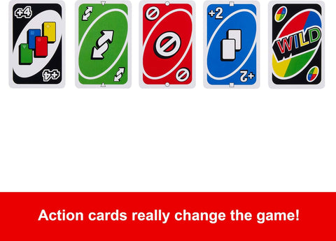 Mattel Games UNO Card Game for Kid, Adult & Family Nights & Parties, Travel & Vacations, Color Blind Accessible & Customizable Deck (Amazon Exclusive)