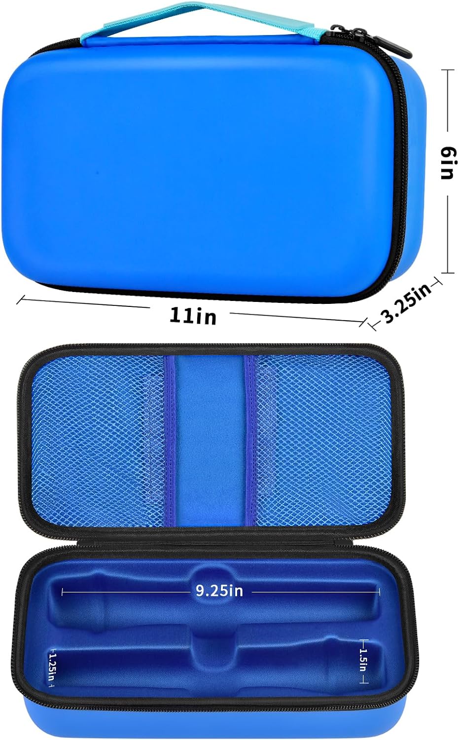 Wireless Microphone Case Compatible with JBL Wireless Two Microphone System, Handheld Dual Mic Travel Bag for Singing or Karaoke for Receivers, Adapters, AA Batteries