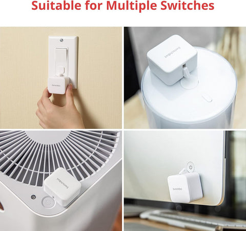 Switchbot Smart Switch Button Pusher (Bluetooth) – Fingerbot for Rocker Switch/One-Way Buttons, App Timer Control, No Wiring, Hub Included for Voice/Remote, White