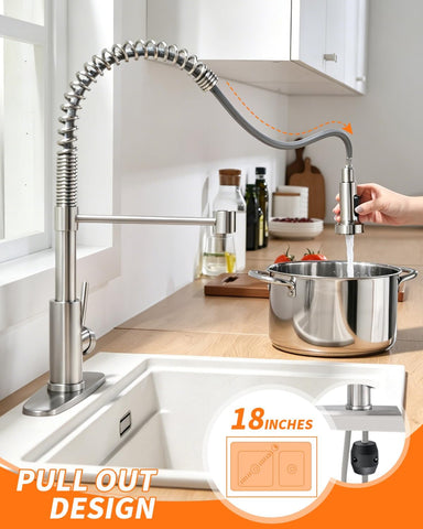Kitchen Faucet with Pull Down Sprayer Brushed Nickel