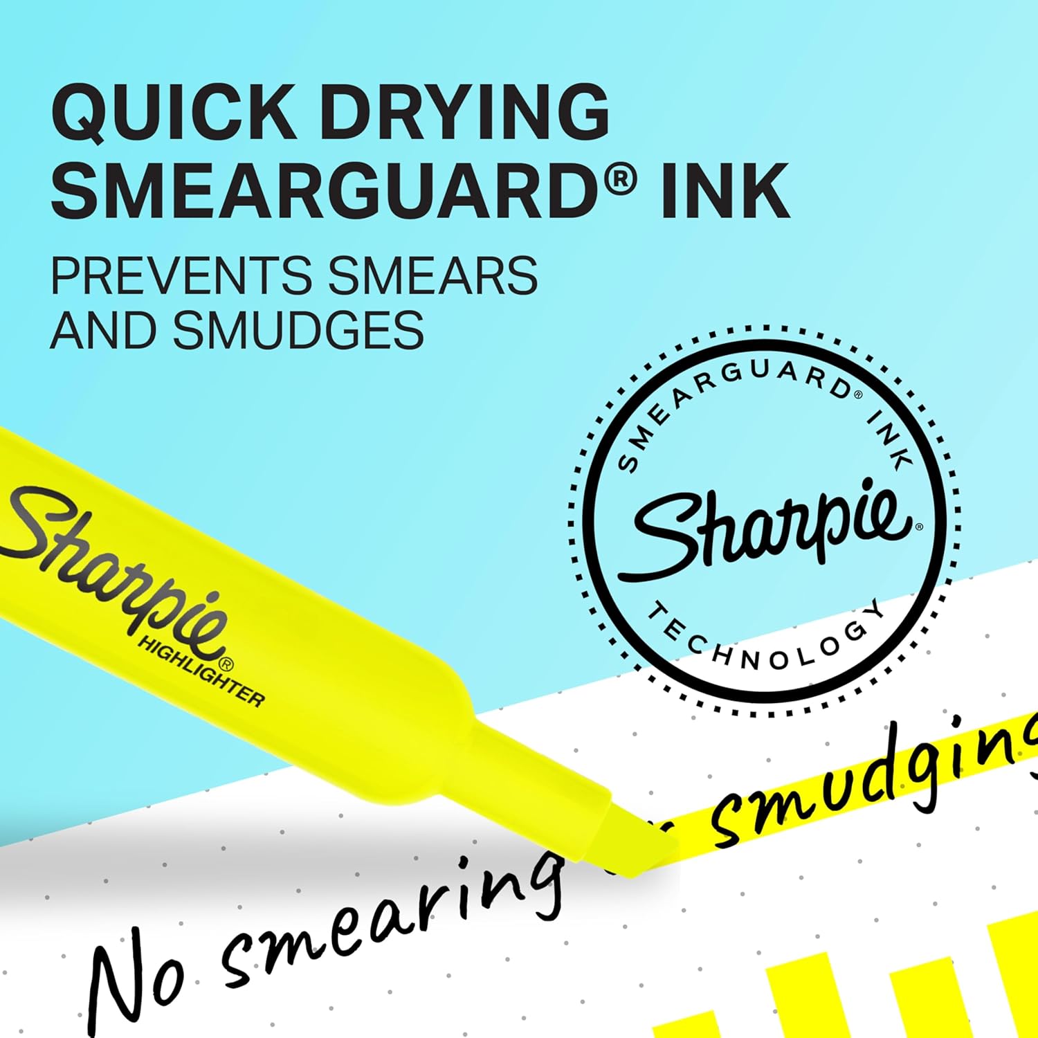 Sharpie Tank Highlighters, Chisel Tip, Fluorescent Yellow, 12 Count