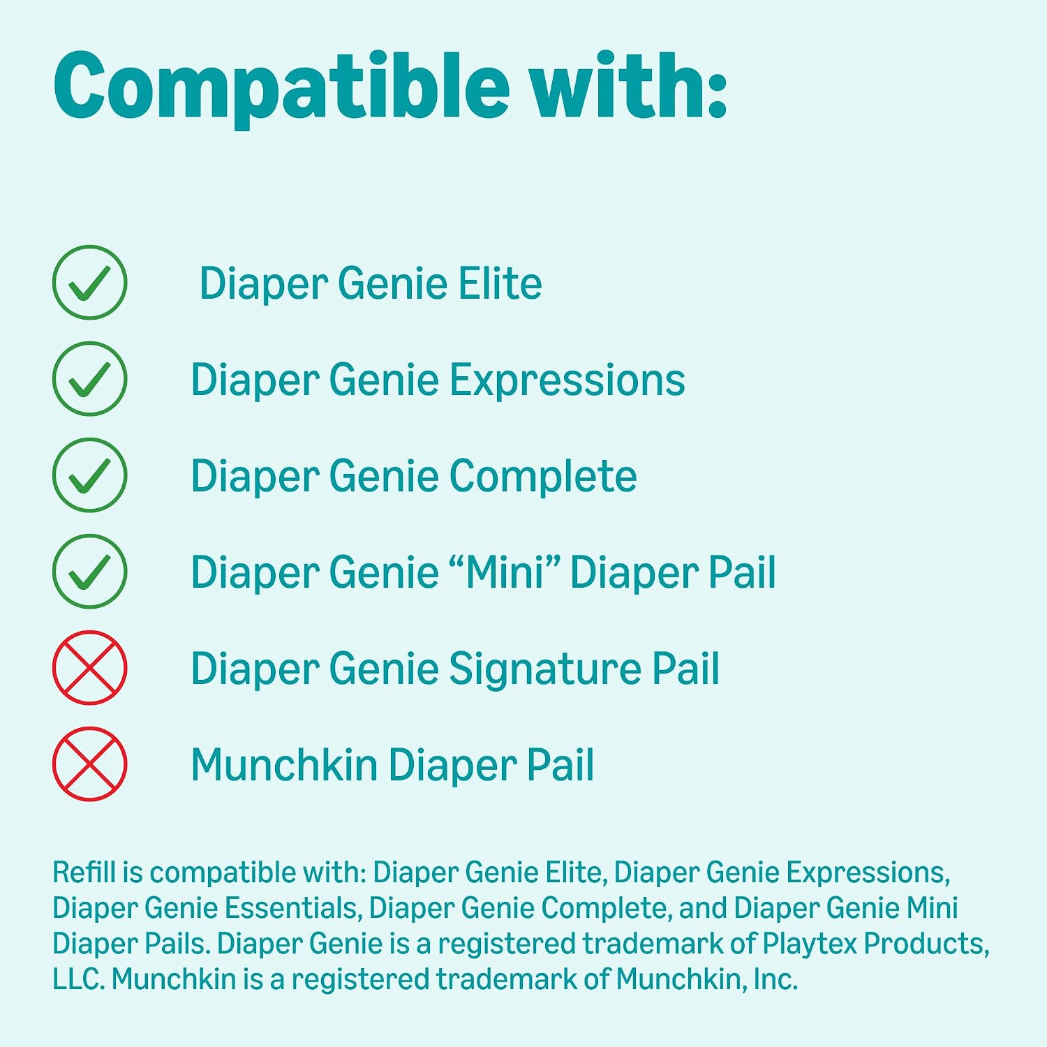 Amazon Basics Diaper Pail Refills for Genie Pails, Unscented, 2160 Count (8 Packs of 270) (Previously Mama Bear)