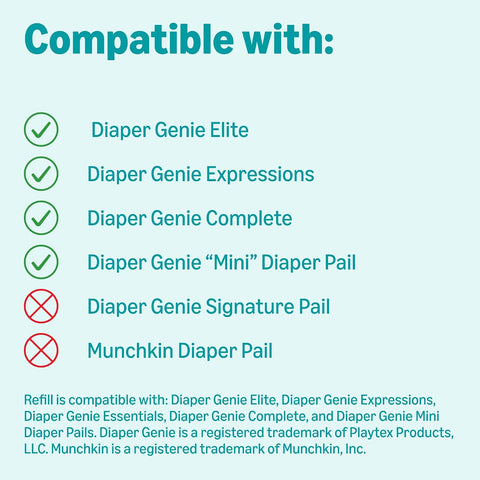 Amazon Basics Diaper Pail Refills for Genie Pails, Unscented, 2160 Count (8 Packs of 270) (Previously Mama Bear)