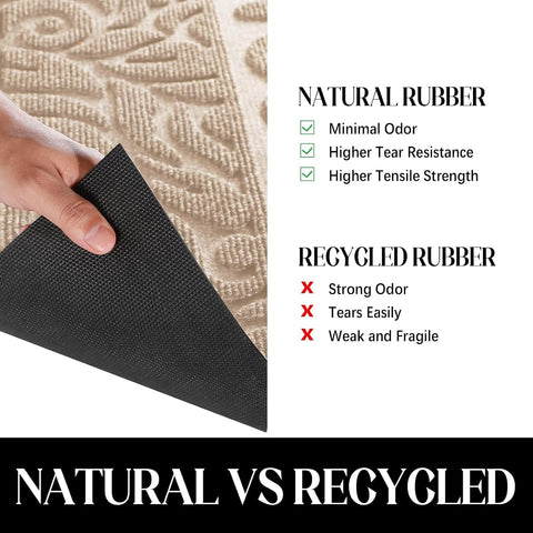 Yimobra Large Welcome Mat 60x36, Waterproof Non-Slip Outdoor Mats for Front Door Outside Entrance, Low-Profile Entryway Mat Indoor for Garage Patio, Beige