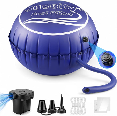 Pool Pillows for Above Ground Pools – Round 12x12FT with Pump & Rope & Patch, Air Pillow & Balloon for Inground Swimming Pool, Winter Cover Pillow, 0.84mm Thick Closing & Winterizing Kit for Pool