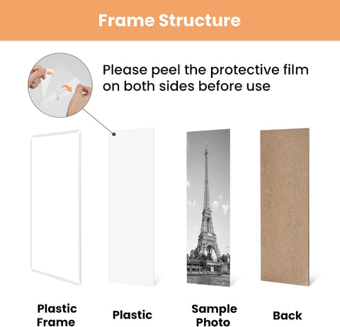 upsimples 24x36 Poster Frame, Easy Slide-In Assembly, White, 3 Pack