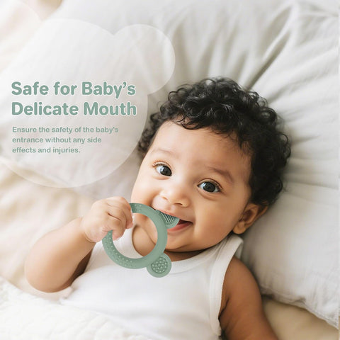 Eascrozn 3 Pack Baby Teething Toys, Silicone Teether Toys 3M+ BPA Free