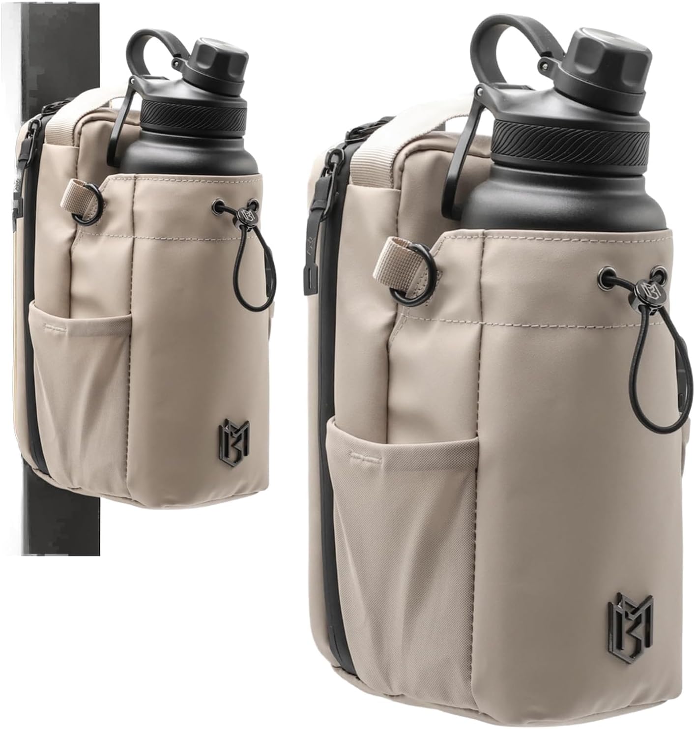 Magnetic Bottle Bag Sling Bag for Men and Women | Gym Bag for Gym, Travel, Work, and Sports | Keep Your Items off the Dirty Gym Floor With Magnetic Attachment (Cream)