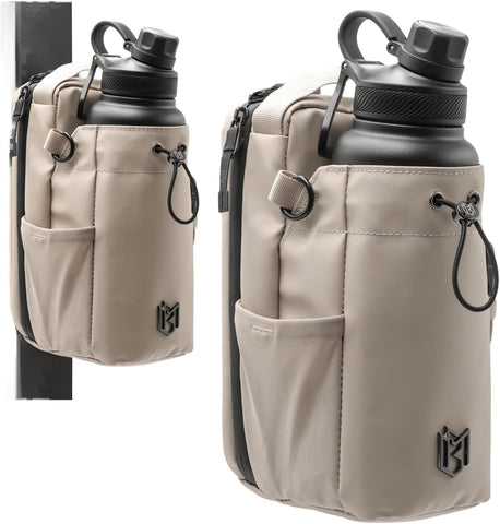 Magnetic Bottle Bag Sling Bag for Men and Women | Gym Bag for Gym, Travel, Work, and Sports | Keep Your Items off the Dirty Gym Floor With Magnetic Attachment (Cream)