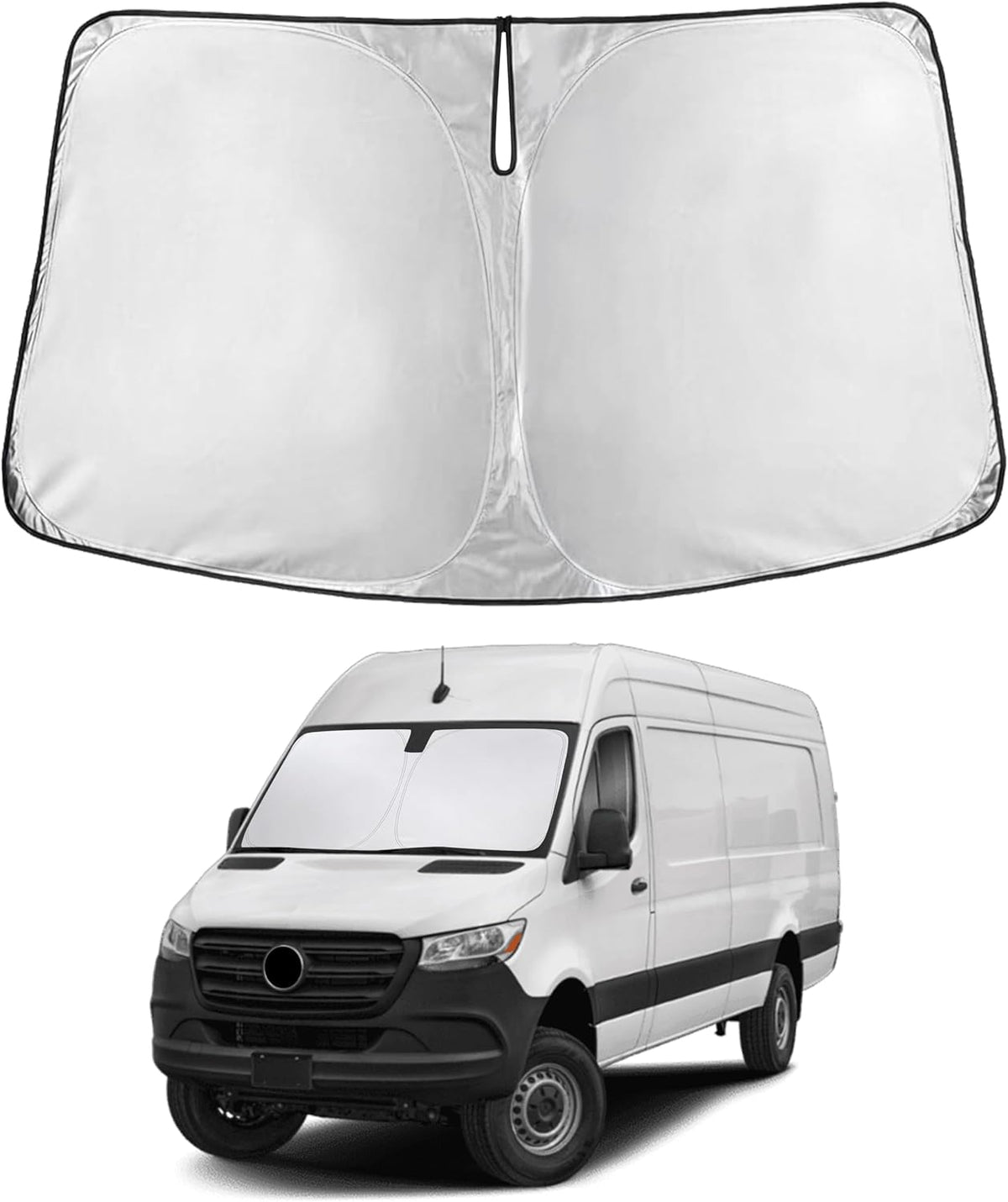 EcoNour Windshield Sun Shade for Frieghtliner/Mercedes Sprinter 2007-2026