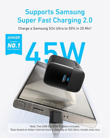Anker 45W USB C Charger Block, 2-Pack Type C Charger Fast Charging