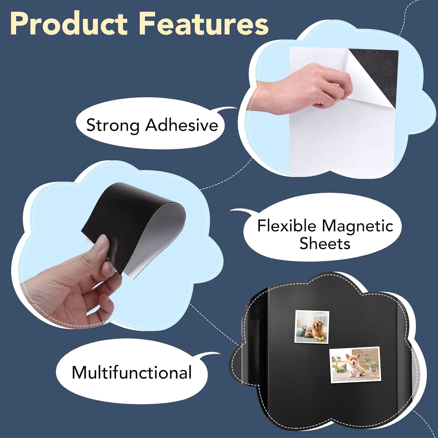 DIYMAG Adhesive Magnetic Sheets, |4" x 6"| 18 Packs, Flexible Magnet Sheets with Adhesive for Crafts, Photos and Die Storage, Easy Peel and Stick, Easy to Cut into Any Shape/Size (4" x 6"-18P)