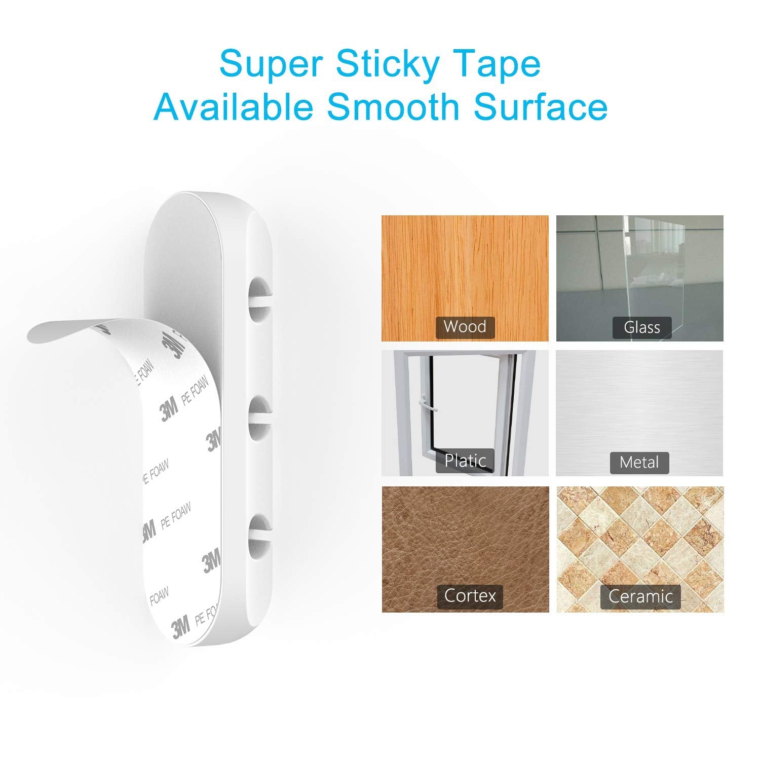 INCHOR Cord Organizer for Desk, White Cable Organizer Cable Clips 2 Pack