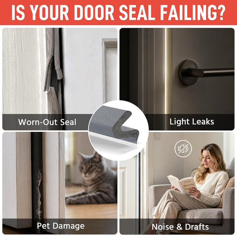 Litaibai 40 ft Kerf Weather Stripping Door Seal for Exterior Doors, Gray