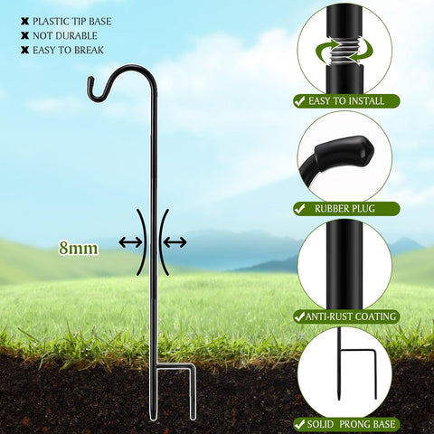 1 Pcs 24 Inch Shepherds Hook for Outdoor Adjustable Bird Feeder Pole