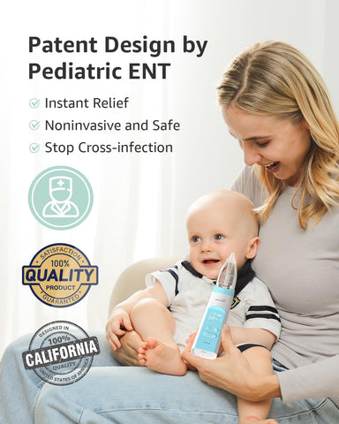 GROWNSY Nasal Aspirator for Baby, Electric Nose Sucker with Protection Mode