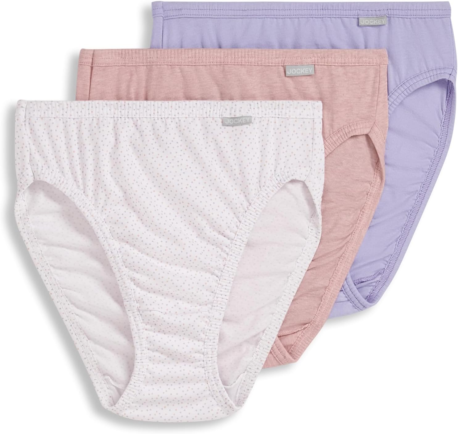 Jockey Women's Underwear Plus Size 100% Cotton Elance French Cut - 3 Pack