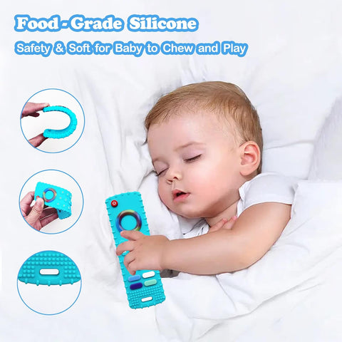 Silicone Baby Teething Toys, TV Remote Teethers for 6-12-18 Months Infant, Fire TV Remote Control Shape Toddlers Teething Remote Teethers, Chew Toys (FTV-1 Pack)