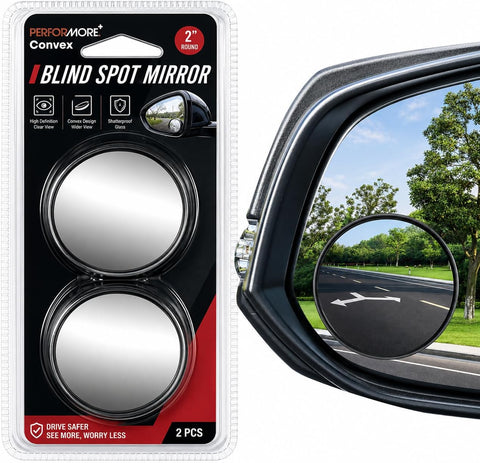 Blind Spot Mirror 2 Pack, 2 Inch HD Glass, Waterproof 3M Adhesive