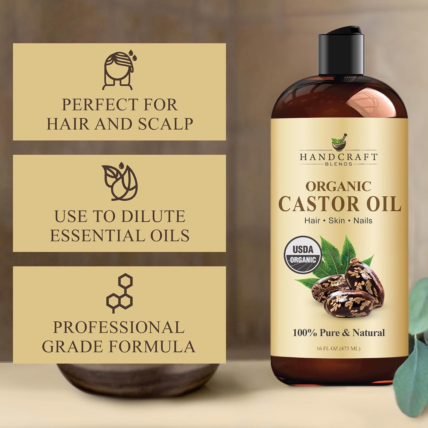 Handcraft Blends Organic Castor Oil - 16 Fl Oz