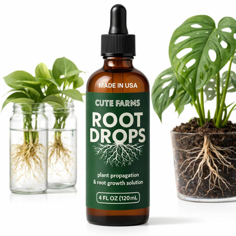 Root Drops - Liquid Rooting Booster | Rapid Growth, Stronger Root System, Reduced Transplant Shock | Ideal for Water, Soil, Leca | Perfect for Indoor Plants: Pothos, Monstera, Philodendron (4 oz)