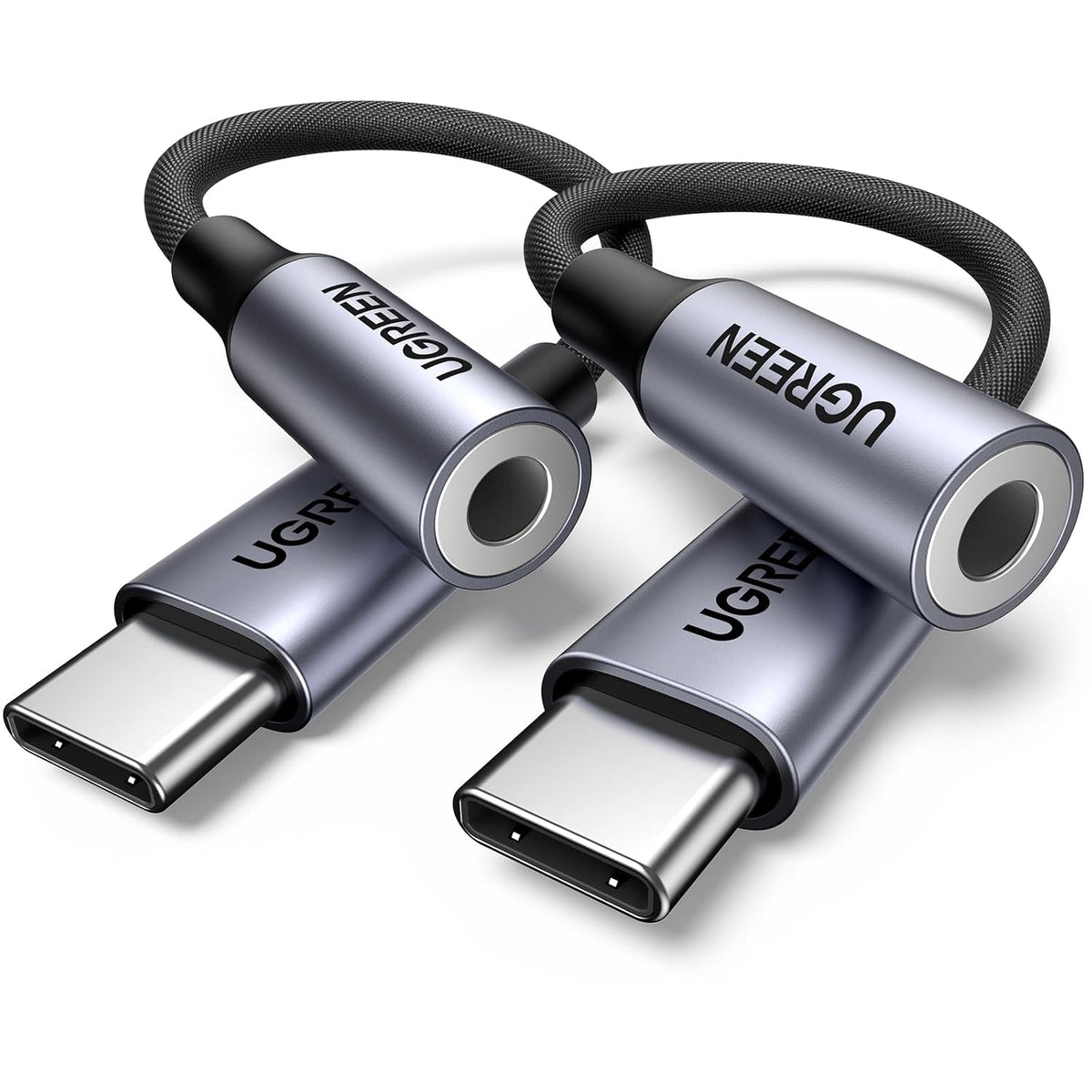 UGREEN 2 Pack USB C to 3.5mm Audio Adapter Type C to Aux 24bit/96kHz, Grey