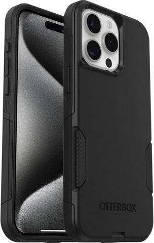 OtterBox iPhone 15 Pro MAX (Only) Commuter Series Case - Black, Slim & Tough, Pocket-Friendly, with Port Protection