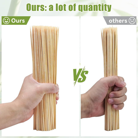 200PCS 8 inch Bamboo Skewers for BBQ,Appetizer,Fruit,Cocktail,Kabob,Chocolate Fountain,Grilling,Kitchen, Crafting and Party. More Size Choices 6"/8"/10"/12"/36"